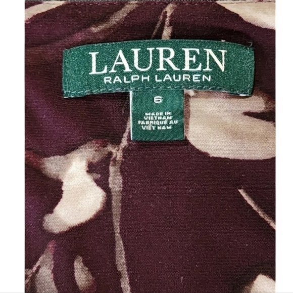 Lauren Ralph Lauren elegant and flattering burgundy floral dress Size 6 - Picture 8 of 9